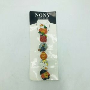 Nony Halloween Buttons 6 Total Ghost Pumpkins Witches